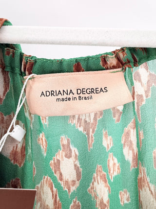 Adriana Degreas leopard print belted long sleeve maxi, M