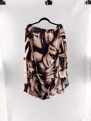 Giles abstract print draped silk dress, 8