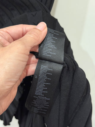 Sandro Scorpion Sleeveless Round Neck Pleat Skirt Mini Dress Black Womens Size S