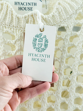 NWT Hyacinth House Knit Tamara Mini Dress with Slip Cream Women's Size Small