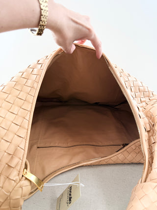 Bottega Veneta mega maxi leather intreciatto jodie bag, largest