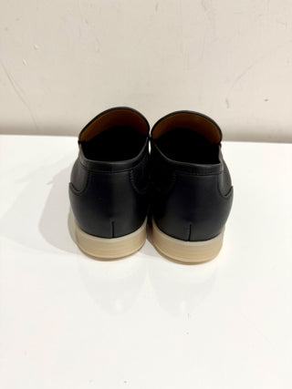 Gucci Konrad Silver Horsebit Leather Almond Toe Loafer Shoes Black Men's Size 11