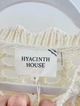 NWT Hyacinth House Knit Tamara Mini Dress with Slip Cream Women's Size Small
