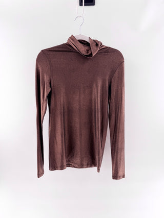 Majestic Filatures metallic long sleeve turtle neck top, 2