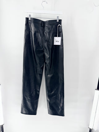 Pistola High-waisted faux leather pants with a sleek, polished finish featuring straight leg silhouette, 27