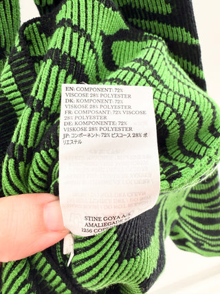 Stine Goya Abstract print knit half zip top with mock neckline, s