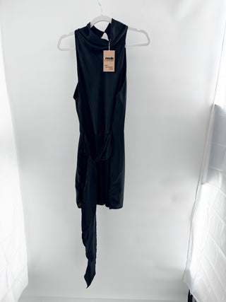 Amanda Uprichard Sandrine Sleeveless Halter Neck Mini Dress Black Women's Small