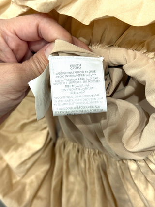 BCBG Maxazria Rosette Tearaway Strapless Mini Dress Champagne Women's Size 8