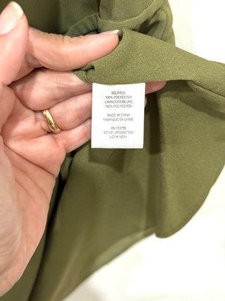 Haute Hippie Asymmetric Ruffle One-Shoulder Mini Dress Green Women's Size Small