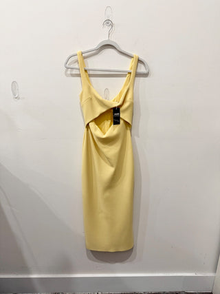 Bec + Bridge Sleeveless Cutout Midi Sheath Dress Light Yellow Women's Size US 2