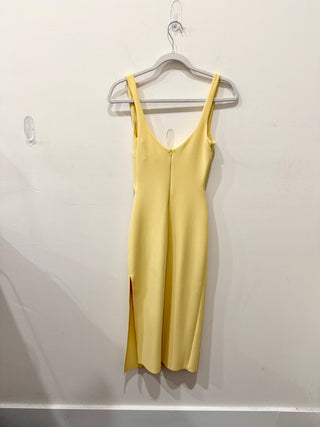 Bec + Bridge Sleeveless Cutout Midi Sheath Dress Light Yellow Women's Size US 2