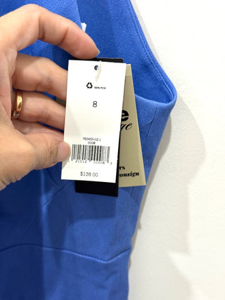 NWT Banana Republic Bi-Stretch Racer-Neck Sheath Mini Dress Blue Women's Size 8