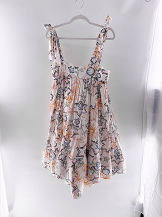 Silvia Tcherassi floral tie shoulder midi dress with botanical print, m