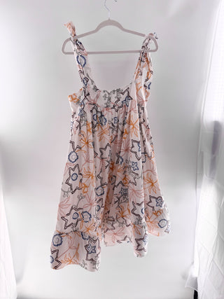 Silvia Tcherassi floral tie shoulder midi dress with botanical print, m