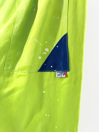 Free City Life Nature Love Paint Splatter Drawstring Sweatpants Lime Green Small