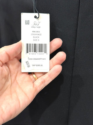 NWT Cinq A Sept Irene Lace Up Tie Cut Out Bodycon Mini Dress Black Womens Size 8