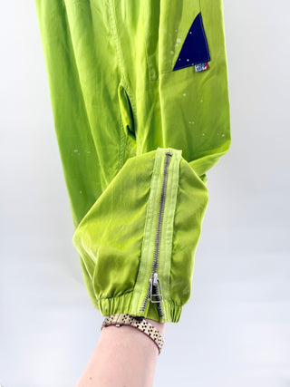 Free City Life Nature Love Paint Splatter Drawstring Sweatpants Lime Green Small