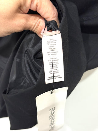 NWT Cinq A Sept Irene Lace Up Tie Cut Out Bodycon Mini Dress Black Womens Size 8