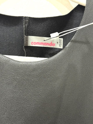 Commando Faux Leather Signature Slim Bodycon Mini Dress Black Womens Size Medium