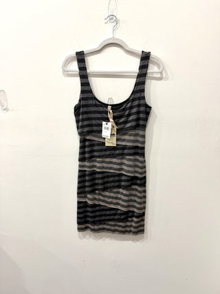NWT B44 Dressed Desi Tiered Bandage Mini Dress Black Gray Women's Size Medium