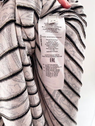 Etro printed sleeveless maxi dress with contrast trim & signature paisley inspired patchwork motif, 44
