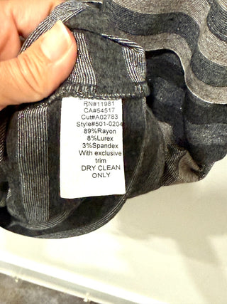 NWT B44 Dressed Desi Tiered Bandage Mini Dress Black Gray Women's Size Medium