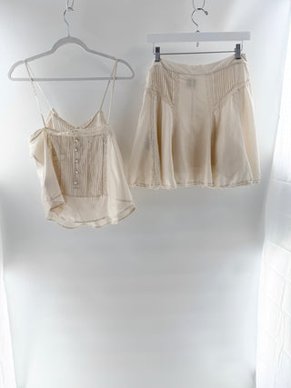 Isabel marant zia skirt and zarkia top 100% silk matching set, 38 FR / US 6