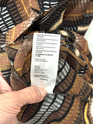NWT Maeve by Anthropologie Striped Wrap Midi Dress Brown Multi Women's Size XS