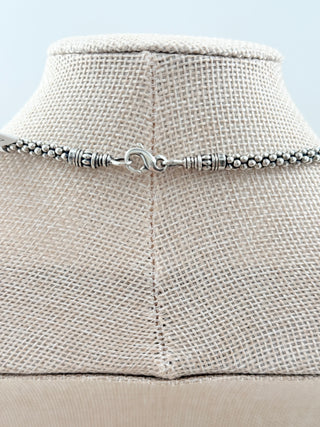 Lagos derby caviar buckle rope sterling silver and 18 k necklace