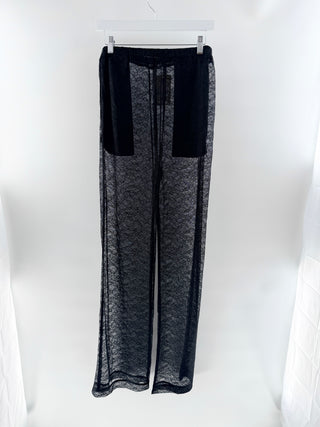 Laquan Smith lace sheer cover up pants, S