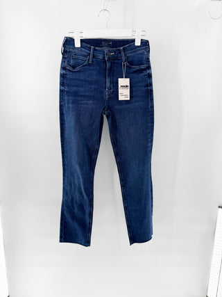 Mother mid rise dazzler ankle fray jeans, 28