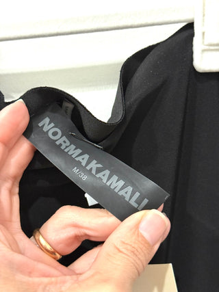 Norma Kamali Drop Shoulder Stretch Straight Jumpsuit Black Women's Size Medium