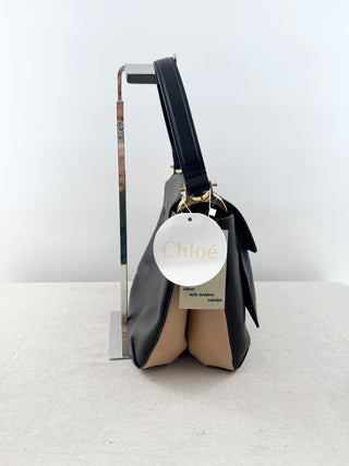 Chloe two tone leather bag top handle amelia