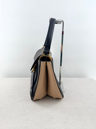 Chloe two tone leather bag top handle amelia