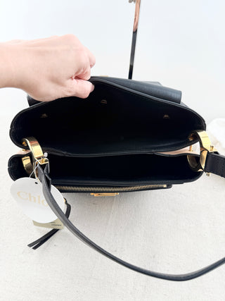 Chloe two tone leather bag top handle amelia