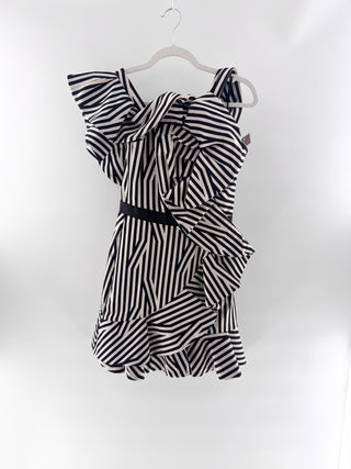 Self Portrait Bold striped ruffled mini dress, 2