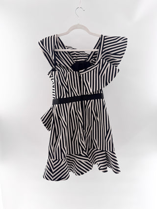Self Portrait Bold striped ruffled mini dress, 2