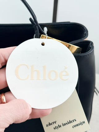 Chloe two tone leather bag top handle amelia