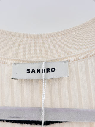 Sandro Chic striped ribbed midi dress, S