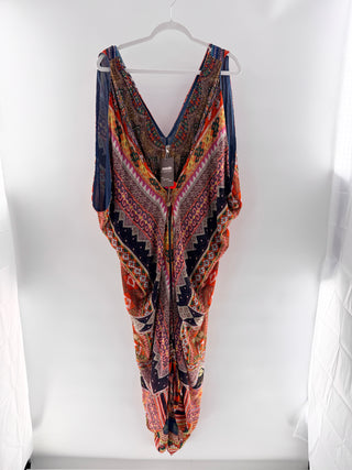 Camilla Vibrant embellished silk kaftan dress, M