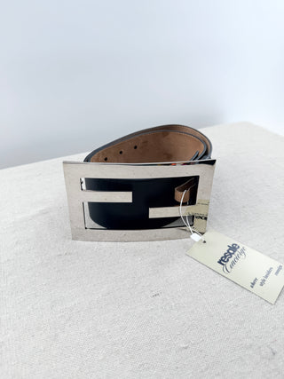 Fendi extra wide FF buckle belt leather, 80/32