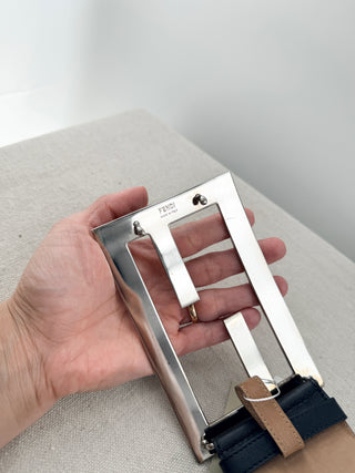 Fendi extra wide FF buckle belt leather, 80/32