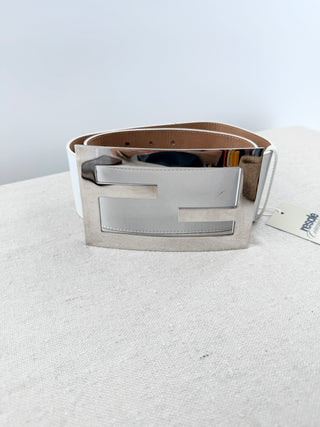 Fendi extra wide FF buckle belt leather, 80/32