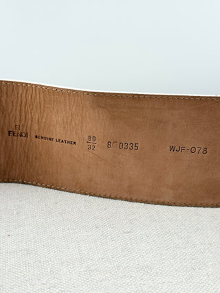 Fendi extra wide FF buckle belt leather, 80/32