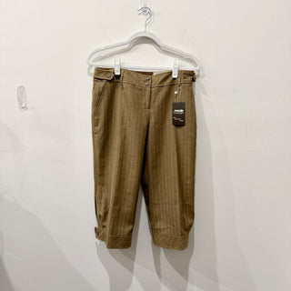NWT Ann Taylor by LOFT Marisa Pinstriped Cropped Pants Brown Women's Size 6