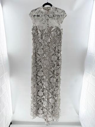 Tadashi Shoji lace embellished long dress gown, 12