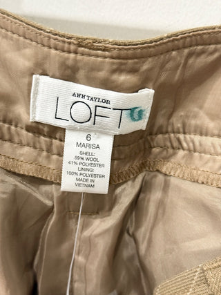 NWT Ann Taylor by LOFT Marisa Pinstriped Cropped Pants Brown Women's Size 6