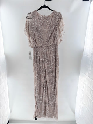 Aidan Mattox v neck blouson beaded gown dress, 12