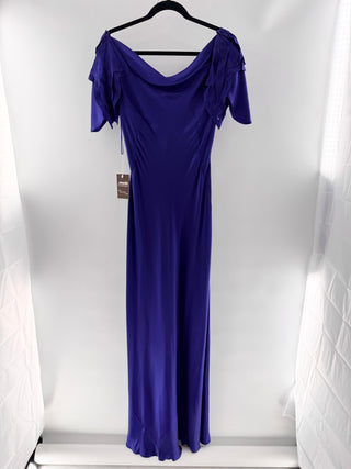 Alberta Ferretti Stunning royal blue satin gown, 4