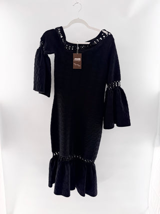 Jonathan Simkhai Chic textured black mini dress, M